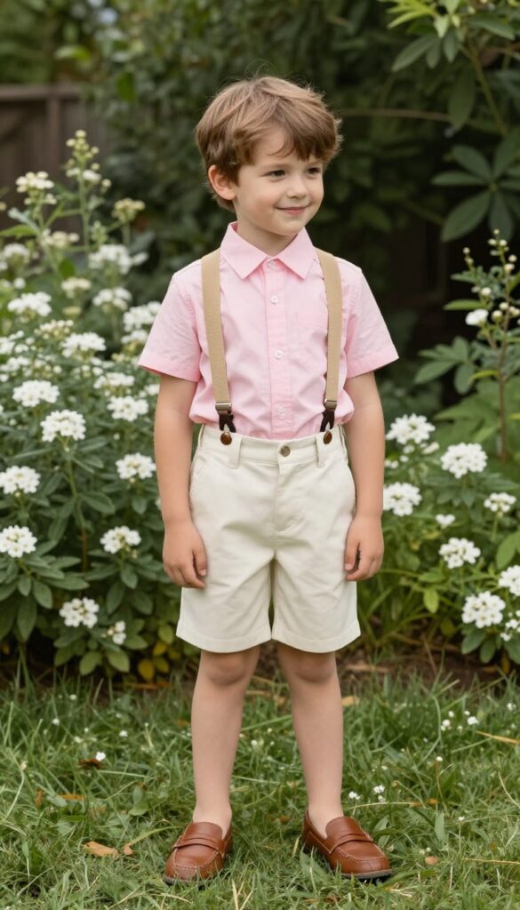 11. Suspenders with a Short-Sleeve Shirt