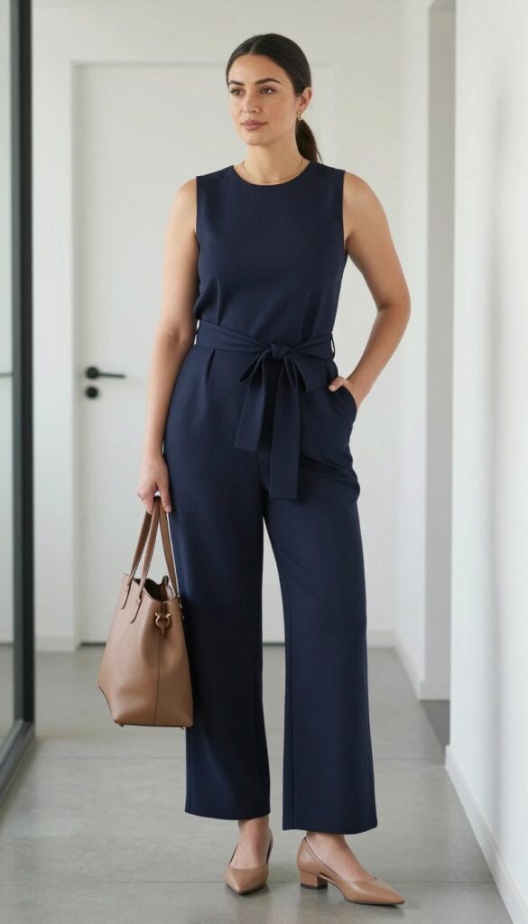 8. Jumpsuit with a Waist Tie