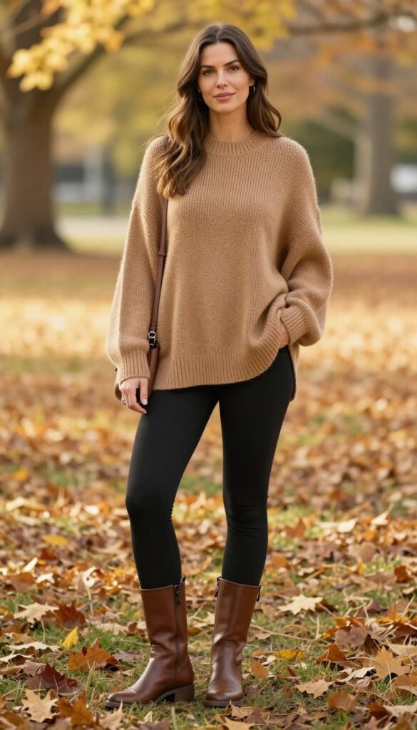 12. Poncho + Leggings + Riding Boots