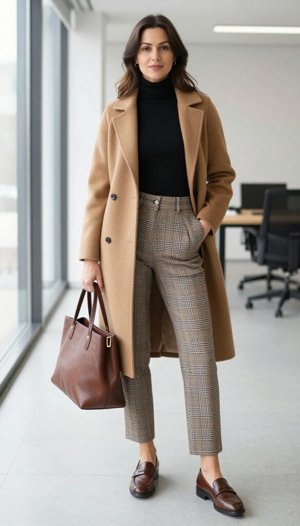 10. The Turtleneck and Plaid Trousers