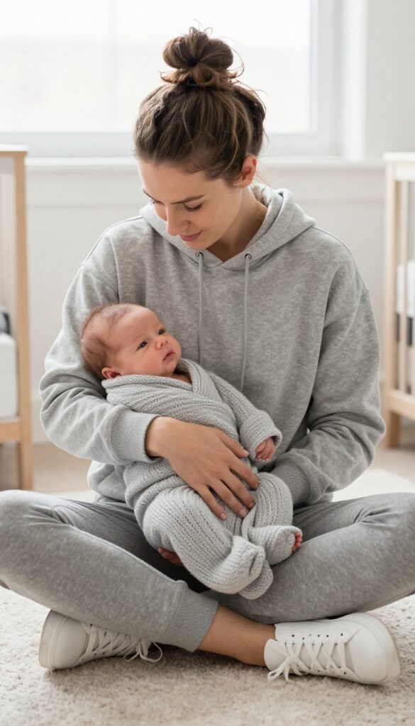12. Gray Hoodie and Joggers (Comfort Look)
