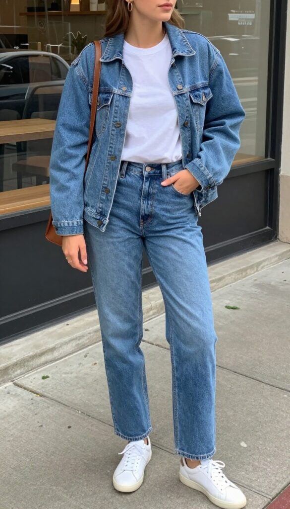 1. The Effortless Jean Jacket and Tee Combo