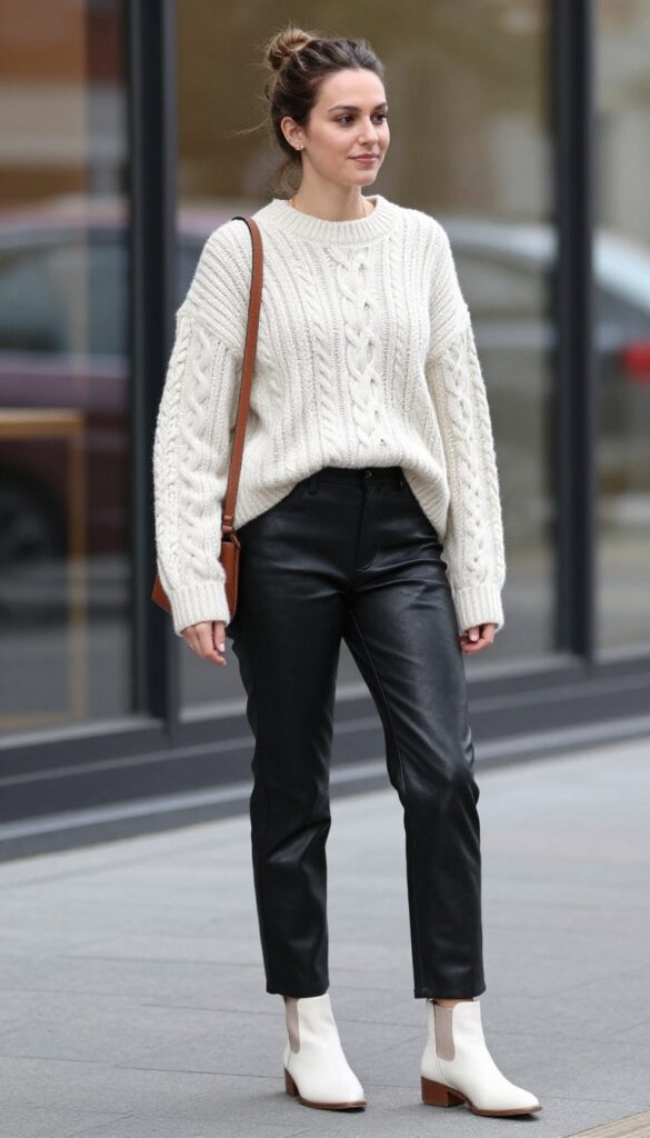 8. Leather Trousers and a Soft Sweater