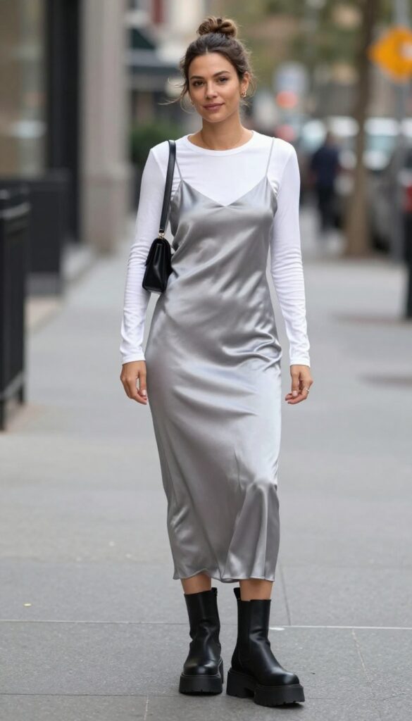 9. Slip Dress Over a T-Shirt