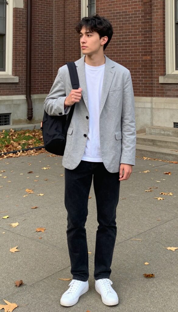 9. The Blazer with a T-Shirt and Sneakers