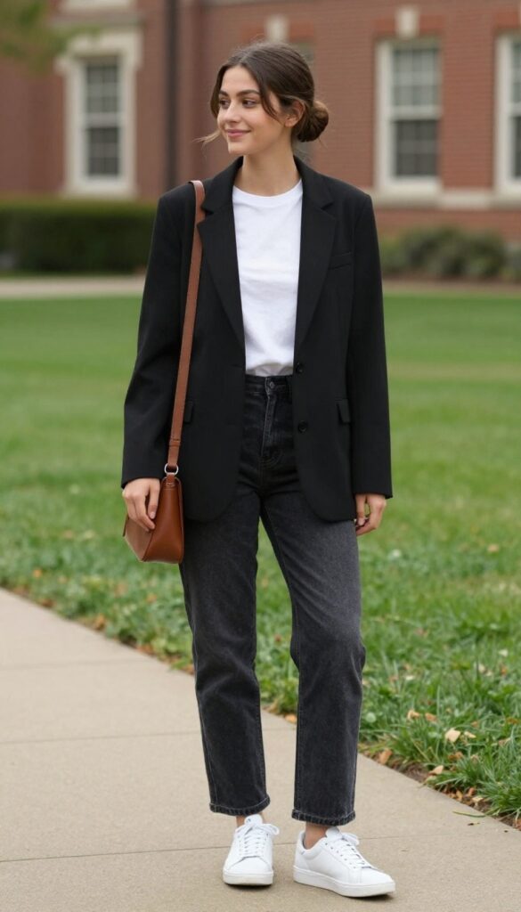 2. The Polished Blazer and Tee Combo