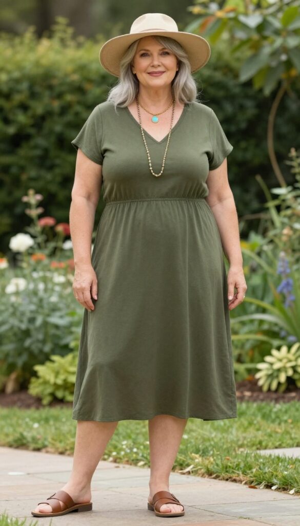 10. Layered Necklaces with a Simple Dress