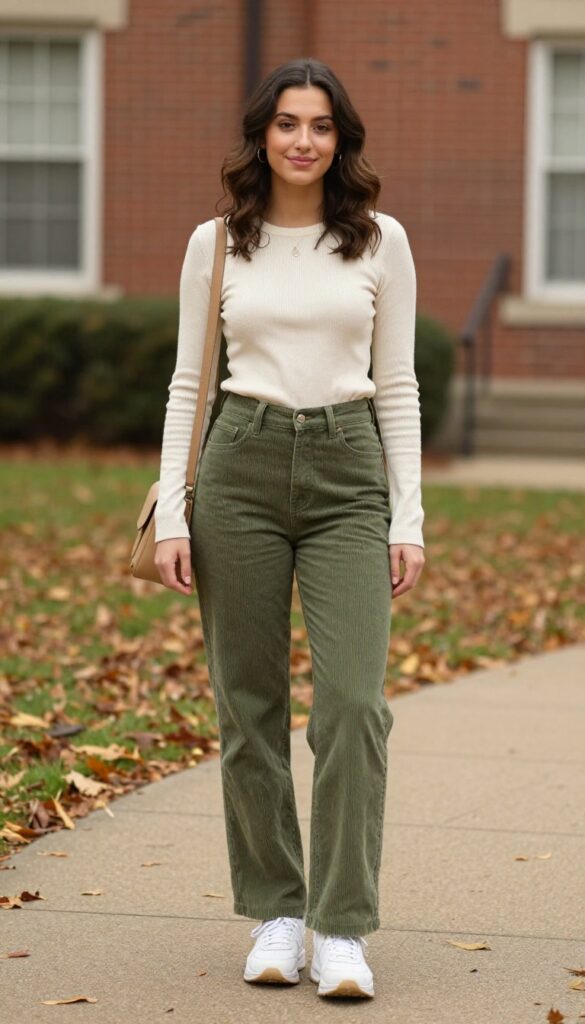 8. Corduroy Pants and a Ribbed Top