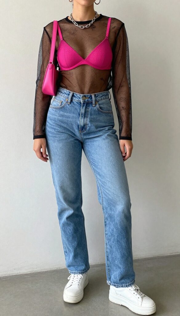 12. Mesh Top Over a Bralette
