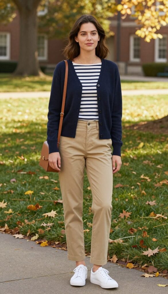 4. The Preppy Cardigan and Chinos