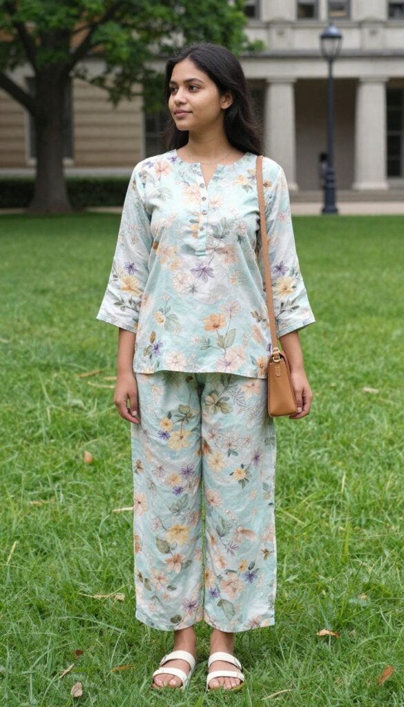 11. Co-Ord Set: Kurta and Palazzo in Matching Print