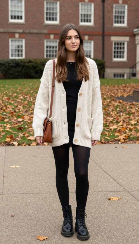 10. Slip Dress and a Chunky Cardigan