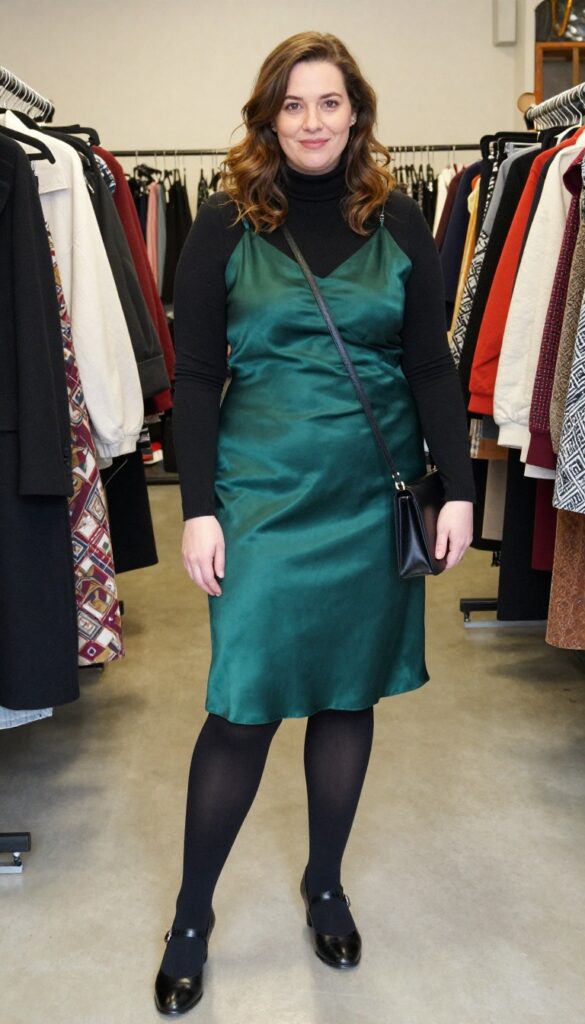 6. Slip Dress Layered Over a Turtleneck