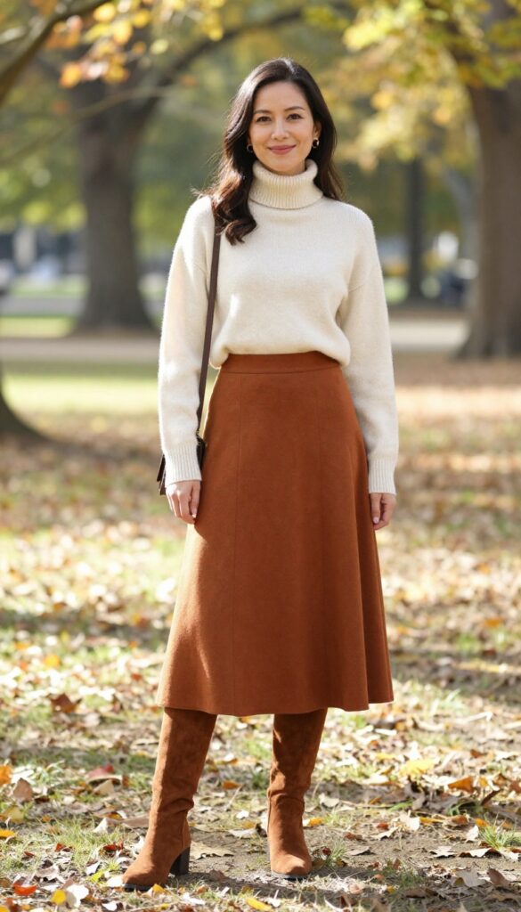 8. Pleated Skirt & a Cozy Sweater