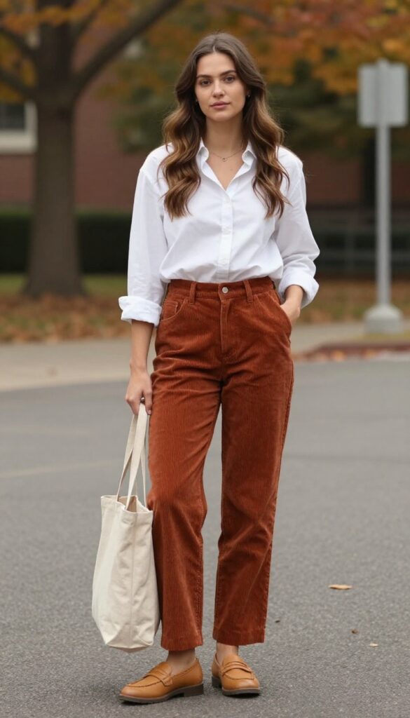 11. Corduroy Pants and a Button-Down