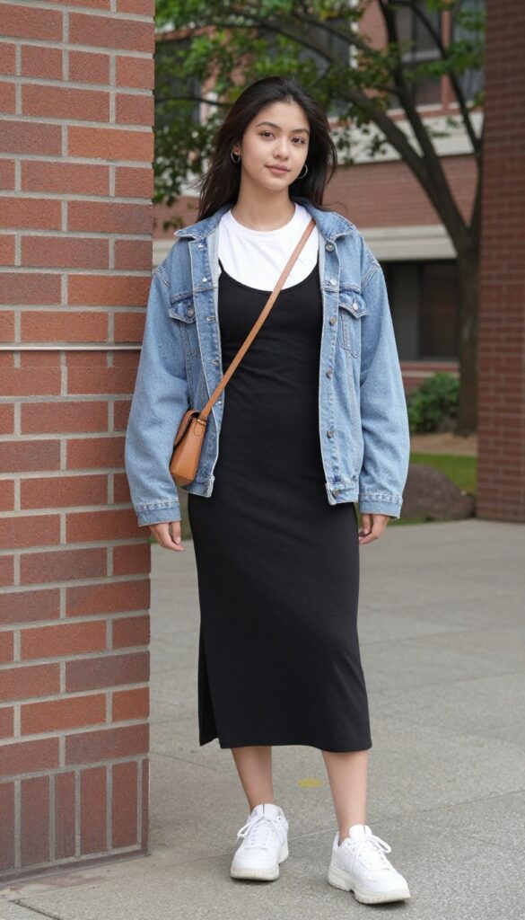 3. Slip Dress Layered Over a T-Shirt