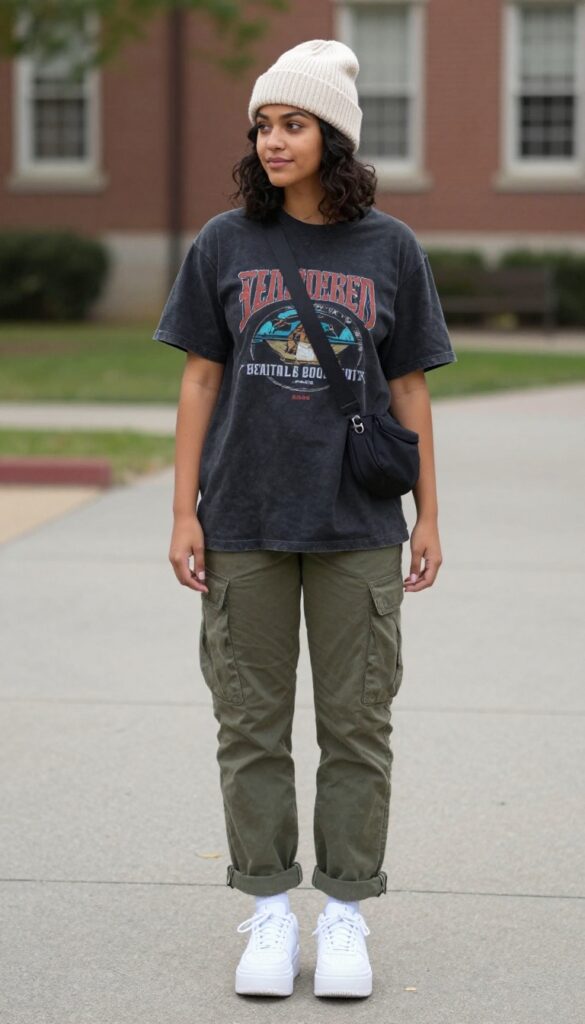 7. Graphic Tee and Cargo Pants