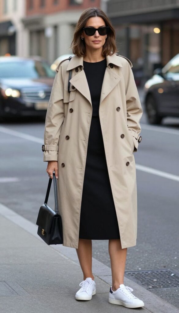 11. Trench Coat + Slip Dress