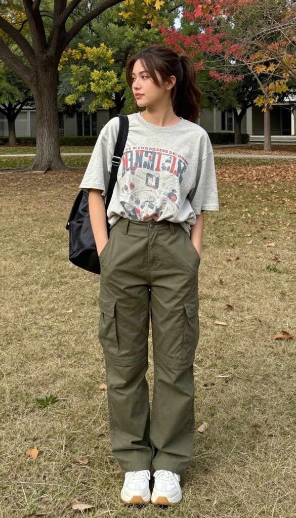 6. Graphic Tee and Cargo Pants