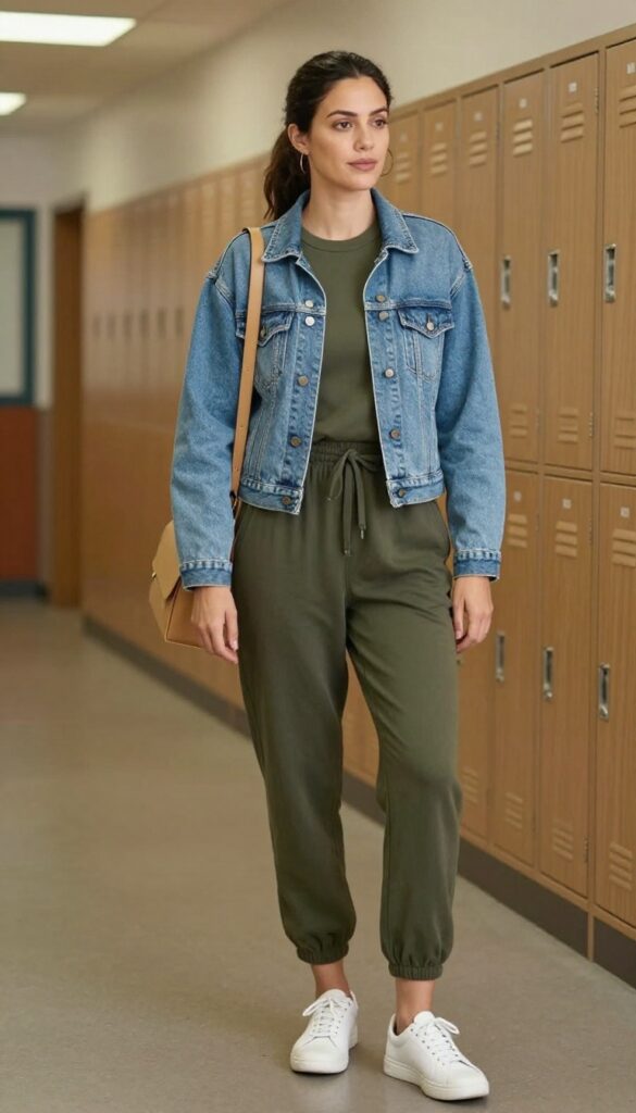12. Jumpsuit with a Denim Jacket
