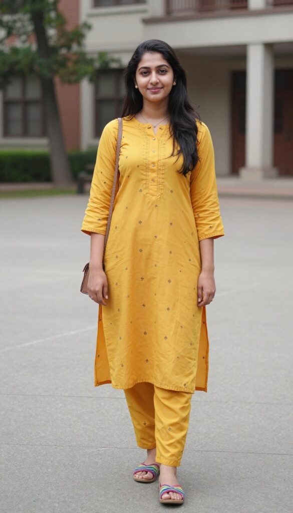 7. A-Line Kurta with Patiala Salwar