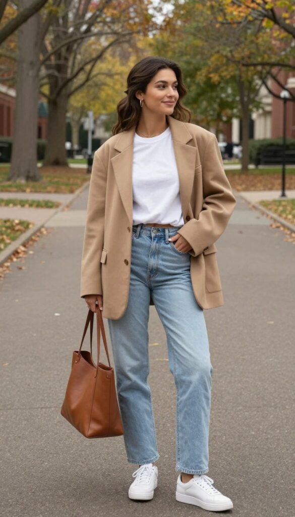 10. Blazer over a T-Shirt and Jeans