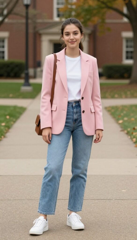 9. Blazer with a T-Shirt and Jeans