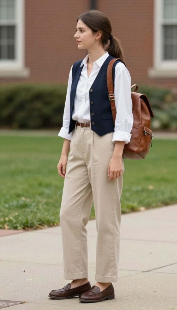 13. Vest and Wide-Leg Trousers
