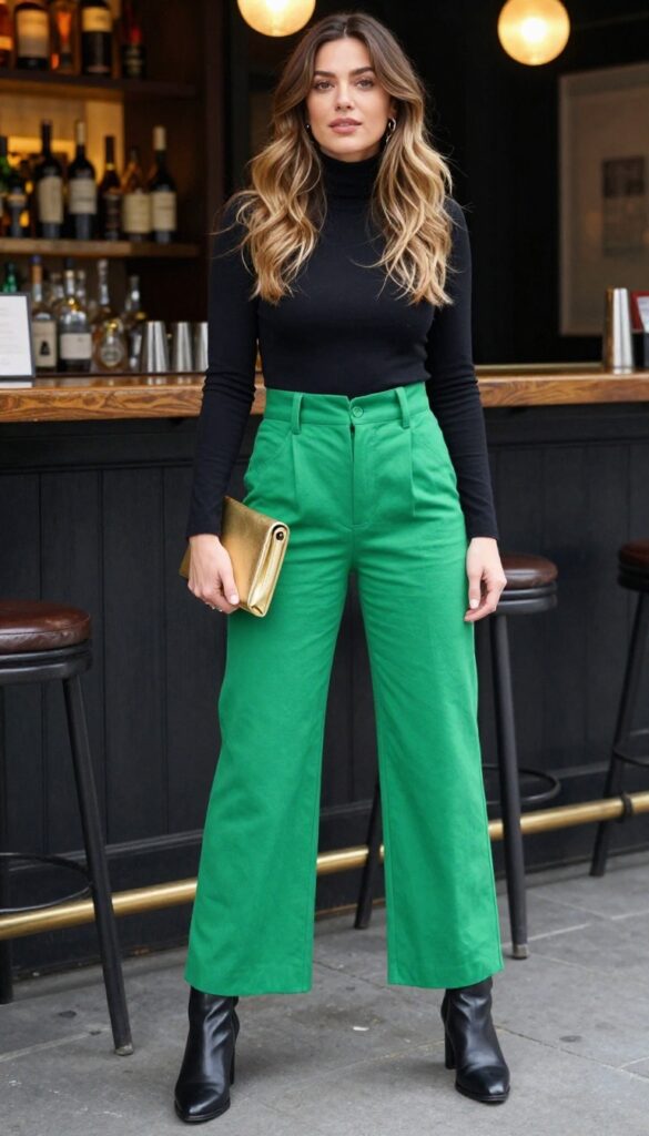 3. Wide-Leg Trousers & a Fitted Top