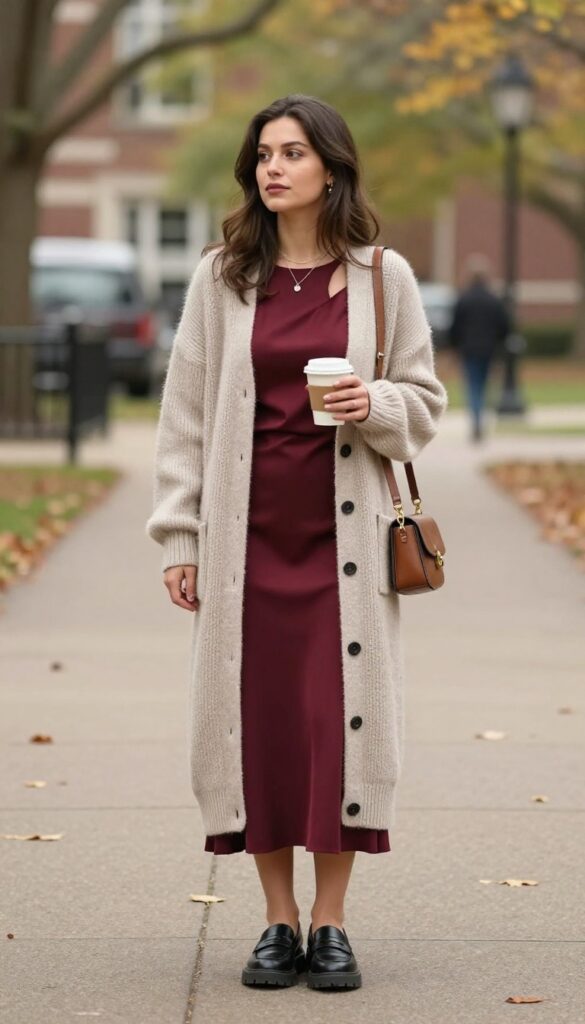 11. Cardigan and Slip Dress