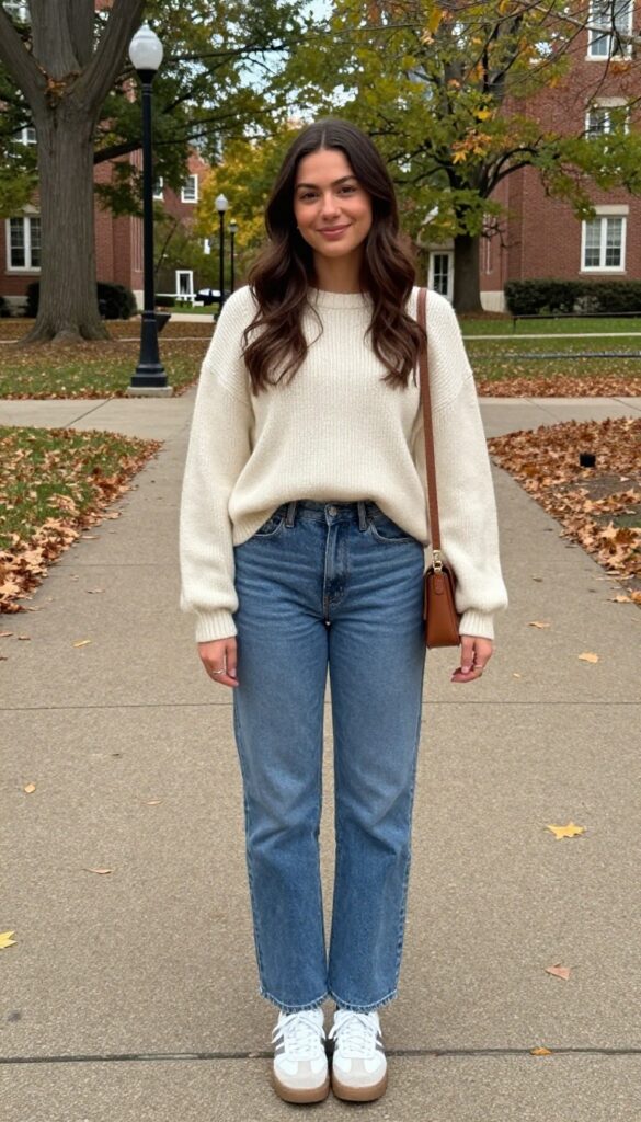 1. Classic Jeans and a Cozy Sweater