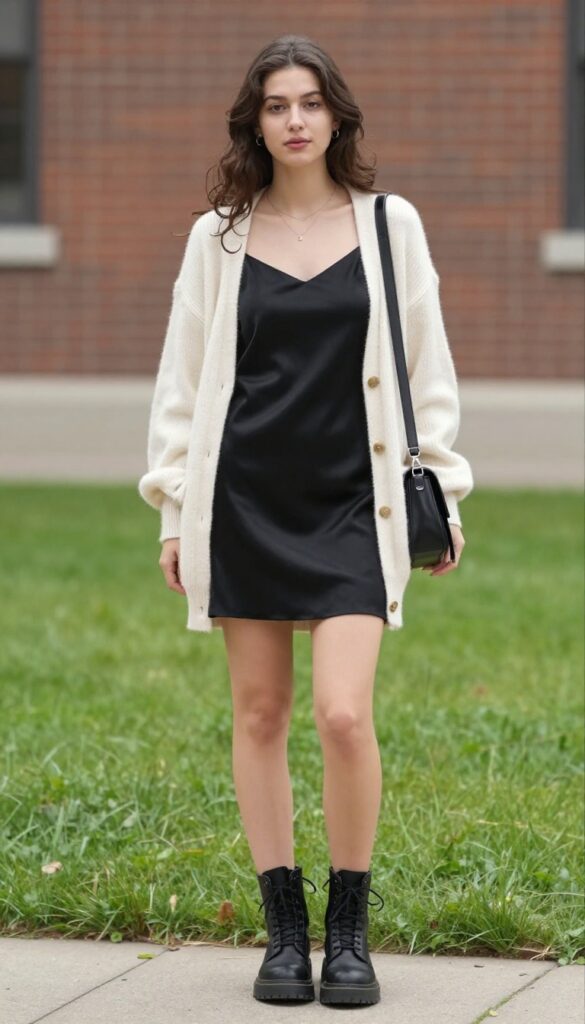 12. Cardigan with a Slip Dress
