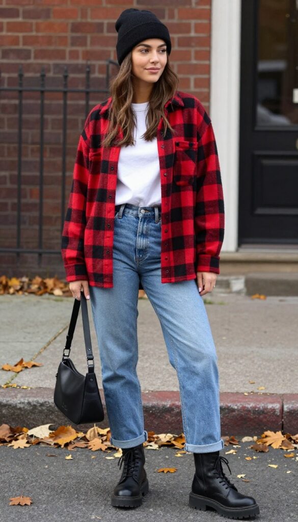 12. Flannel Shirt and Combat Boots