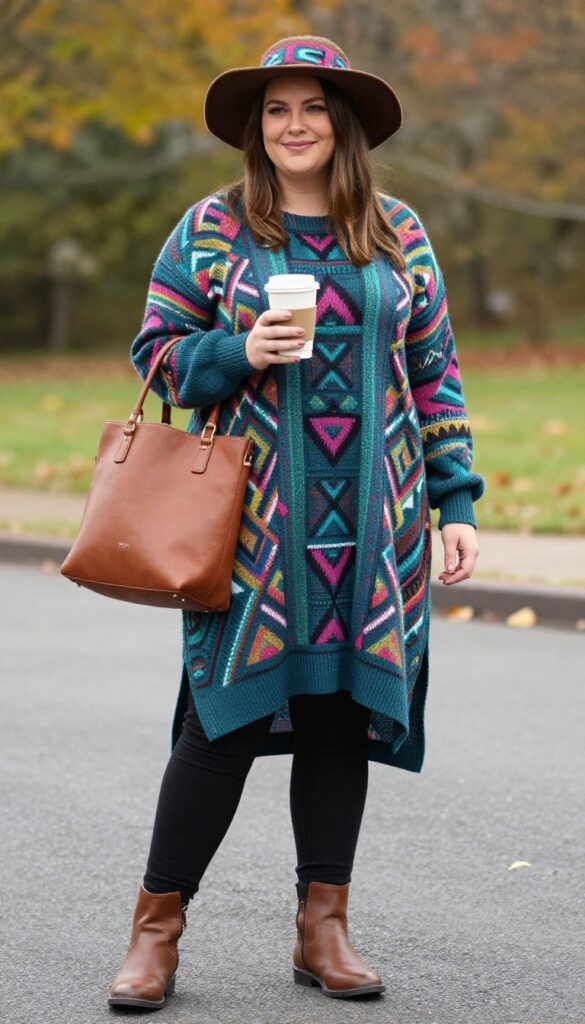 10. Tunic Sweater with Stirrup Leggings