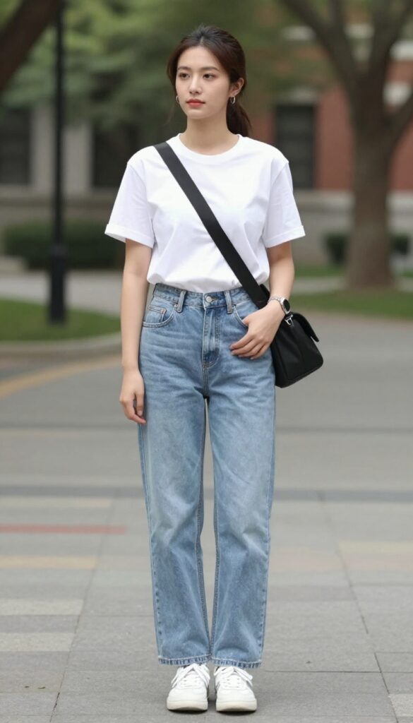 1. Classic Denim & a White Tee