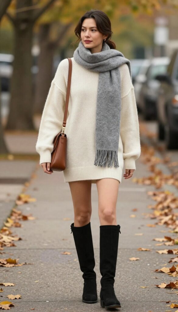 11. Sweater Dress & Over-the-Knee Boots