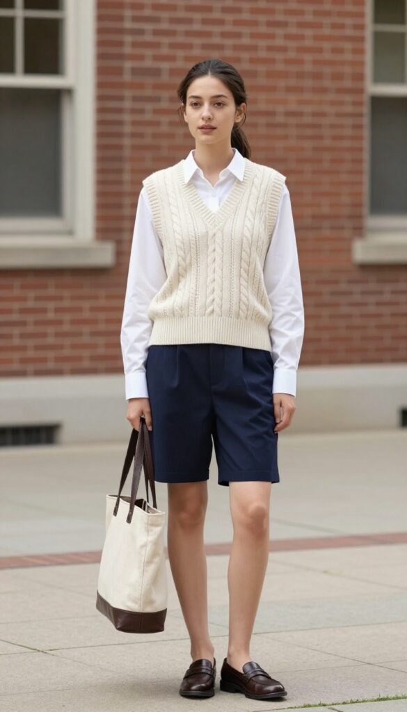5. Sweater Vest and Button-Down Shirt