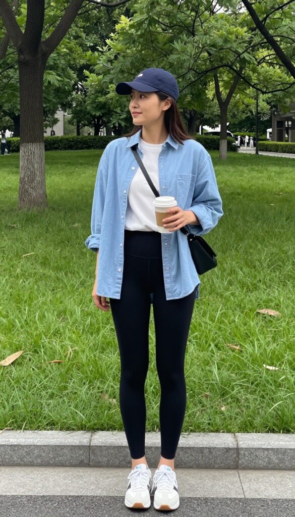 8. Layered with a Denim Shirt
