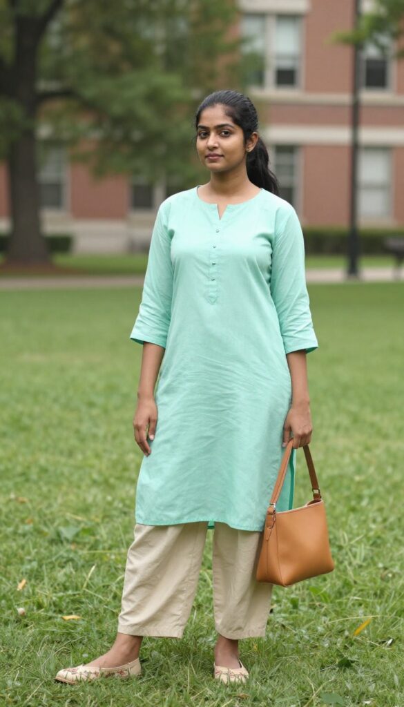1. Classic Cotton Kurta with Palazzo Pants