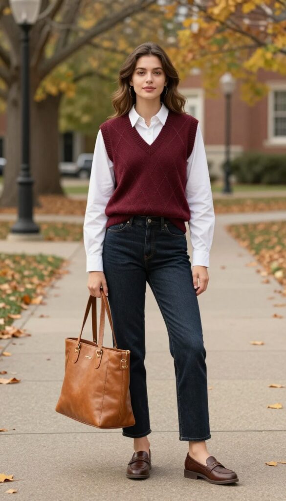9. Sweater Vest & Button-Down