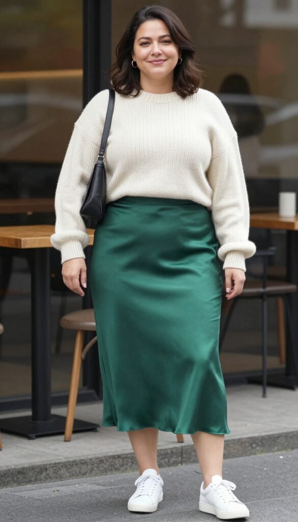 10. Slip Skirt + Cropped Sweater + Sneakers