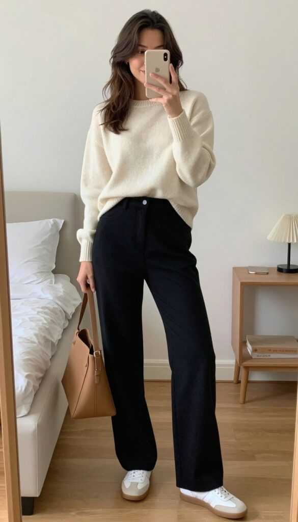 7. The Sweater and Trousers Combo