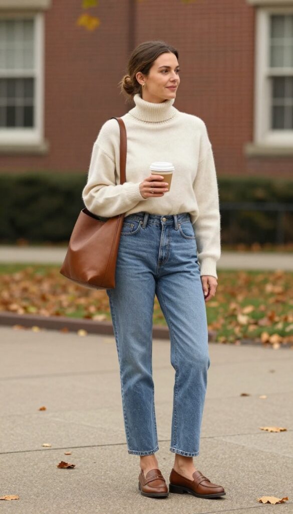 10. Turtleneck and Mom Jeans