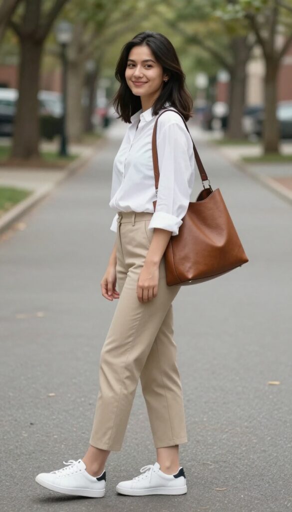 6. Shirt-Style Kurta with Cigarette Pants