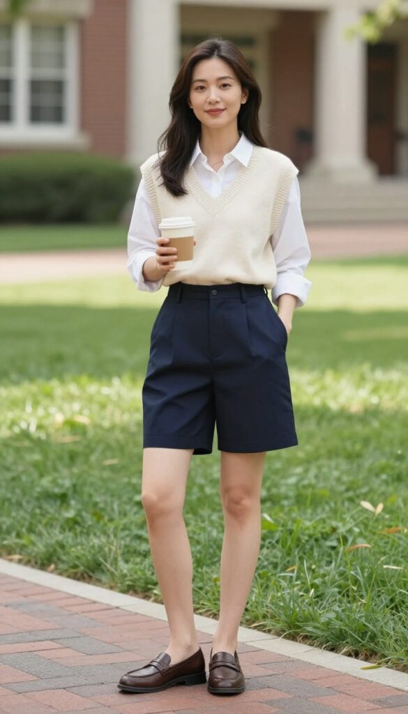 9. Sweater Vest and Button-Down Shirt
