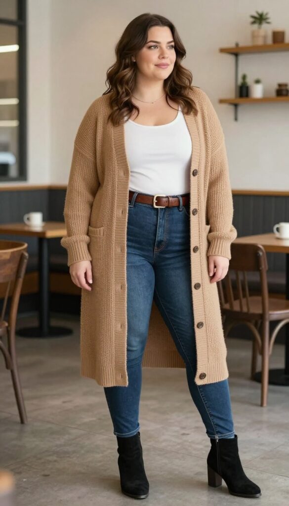 11. Cardigan as a Top with Jeans