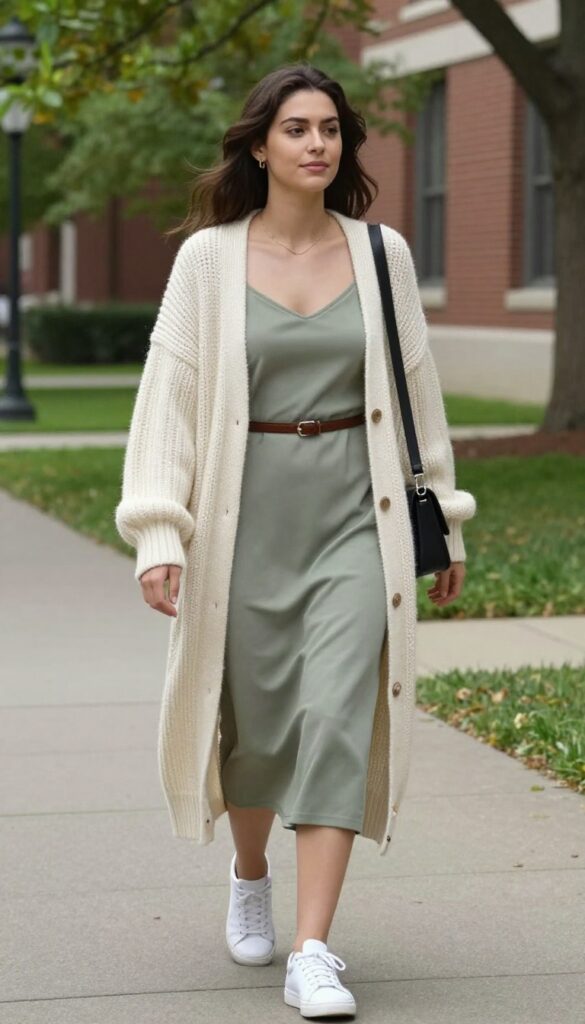 9. Cardigan and Slip Dress