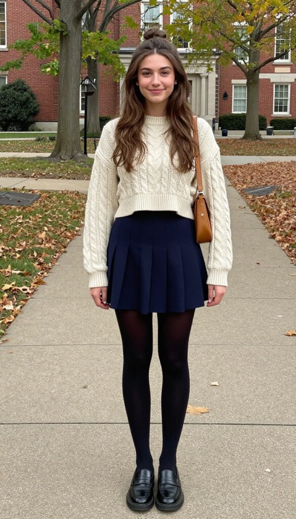 7. Pleated Skirt and a Cropped Sweater