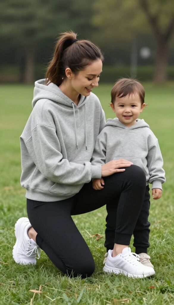 4. Joggers + Cropped Hoodie + Running Shoes
