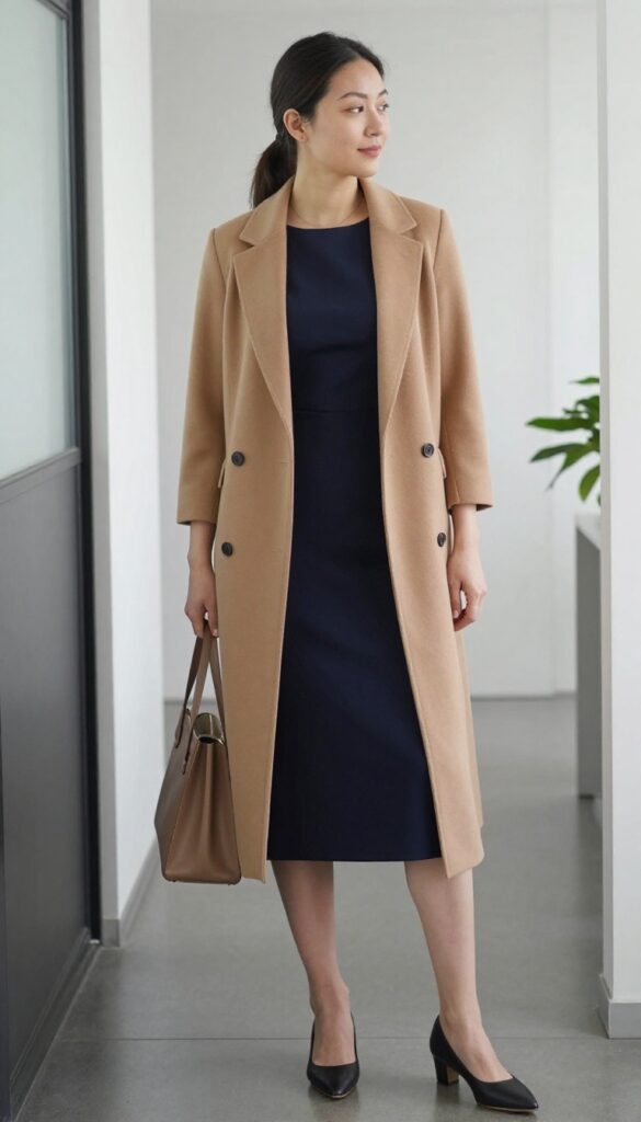 6. A-Line Dress with a Long Blazer